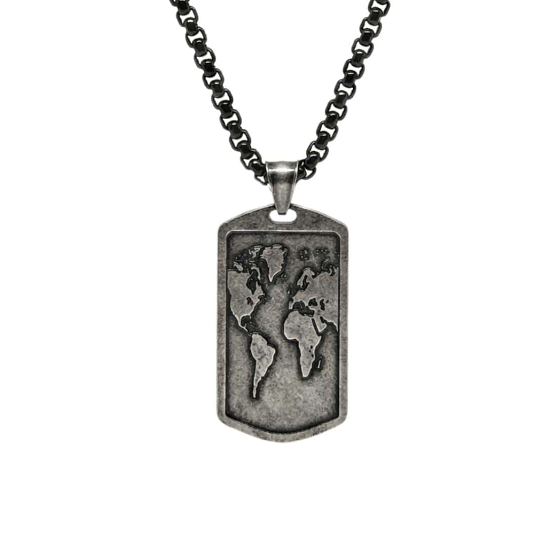 ROMAN REALM - 26mm Titanium Steel Pendant with 24inch Round Box 5mm Chain for Men & Boys - THE MEN THING