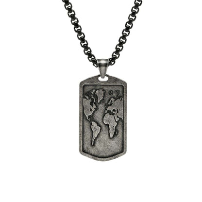 ROMAN REALM - 26mm Titanium Steel Pendant with 24inch Round Box 5mm Chain for Men & Boys - THE MEN THING
