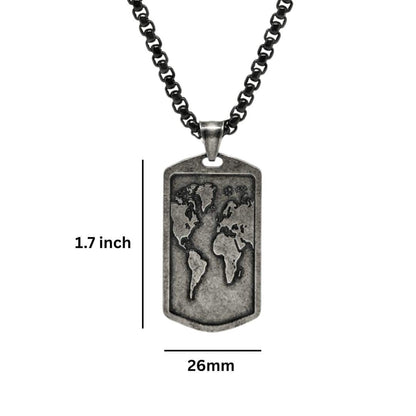 ROMAN REALM - 26mm Titanium Steel Pendant with 24inch Round Box 5mm Chain for Men & Boys - THE MEN THING