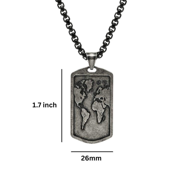 ROMAN REALM - 26mm Titanium Steel Pendant with 24inch Round Box 5mm Chain for Men & Boys