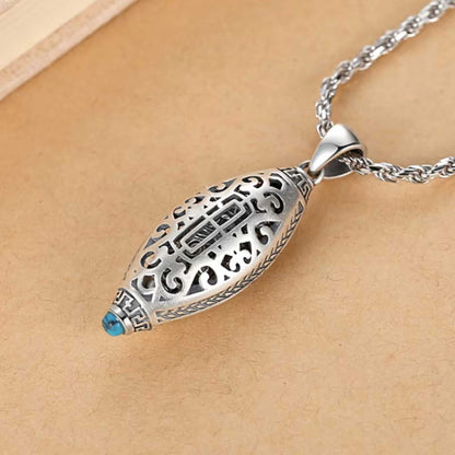 ROTATING MANTRA WHEEL - 14mm Titanium Steel Pendant with 23inch 4mm Twisted Chain for Men & Boys — SS Pendant/ Necklace for Men | THE MEN THING
