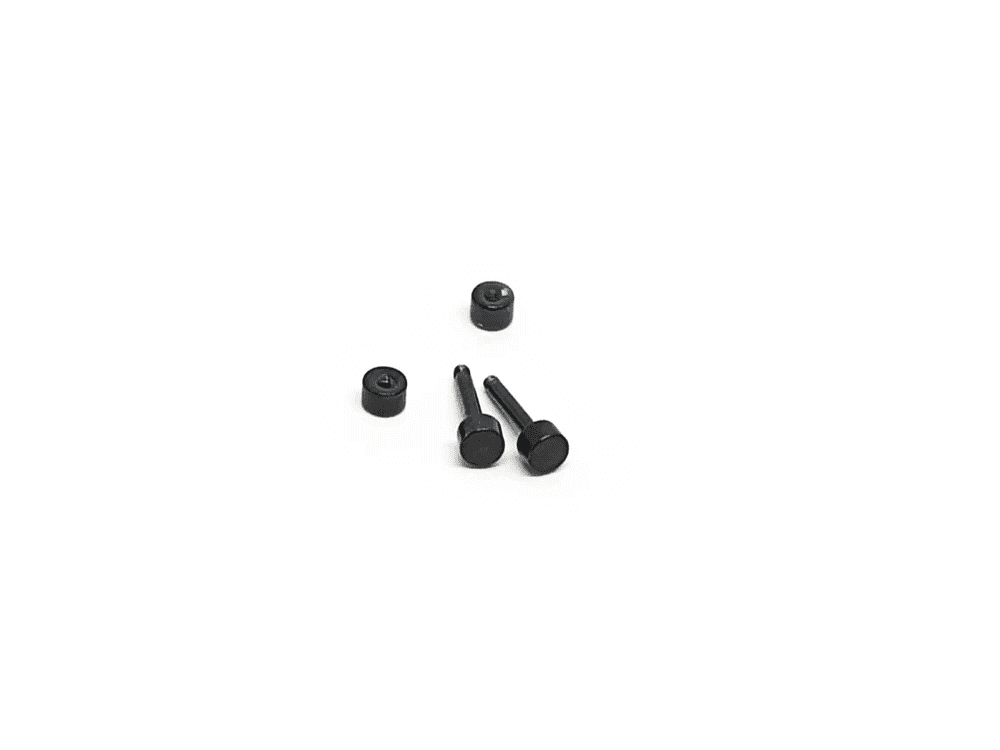 ROUND DUMBBELL - BLACK - Pure Titanium Steel Ear Hoop Earrings for Men & Boys (16mm to 2mm) (2 Pcs) - THE MEN THING