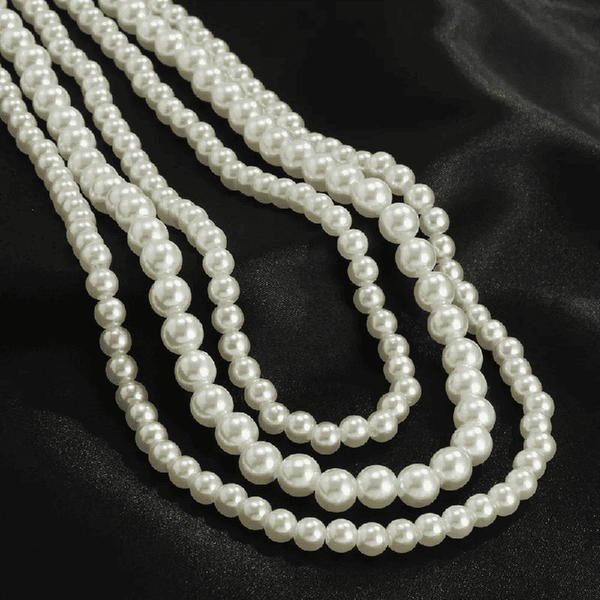 ROUND PEARL CHOKER  WHITE - Necklace for Men & Boys (16 to 24 Inch) - 1Pc.