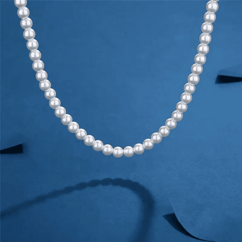 ROUND PEARL CHOKER  WHITE - Necklace for Men & Boys (16 to 24 Inch) - 1Pc. - THE MEN THING