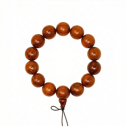 ROVERE - 21mm Wooden Beads Bracelet with Natural Stone - Adjustable Bracelet - THE MEN THING