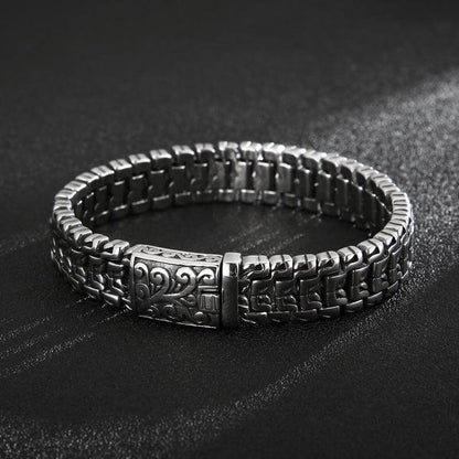 ROYAL FEEL - 14mm Pure Titanium Stainless Steel Bracelet, Silver Chain Bracelet for Men & Boy (8inch) - THE MEN THING