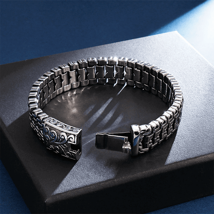 ROYAL FEEL - 14mm Pure Titanium Stainless Steel Bracelet, Silver Chain Bracelet for Men & Boy (8inch) - THE MEN THING