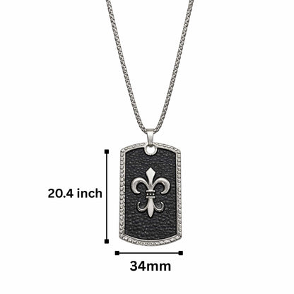 ROYAL FLEUR - 34mm Pure Titanium Steel Pendant with 27inch Round Box 3mm Chain for Men & Boys — SS Pendant/ Necklace for Men | THE MEN THING