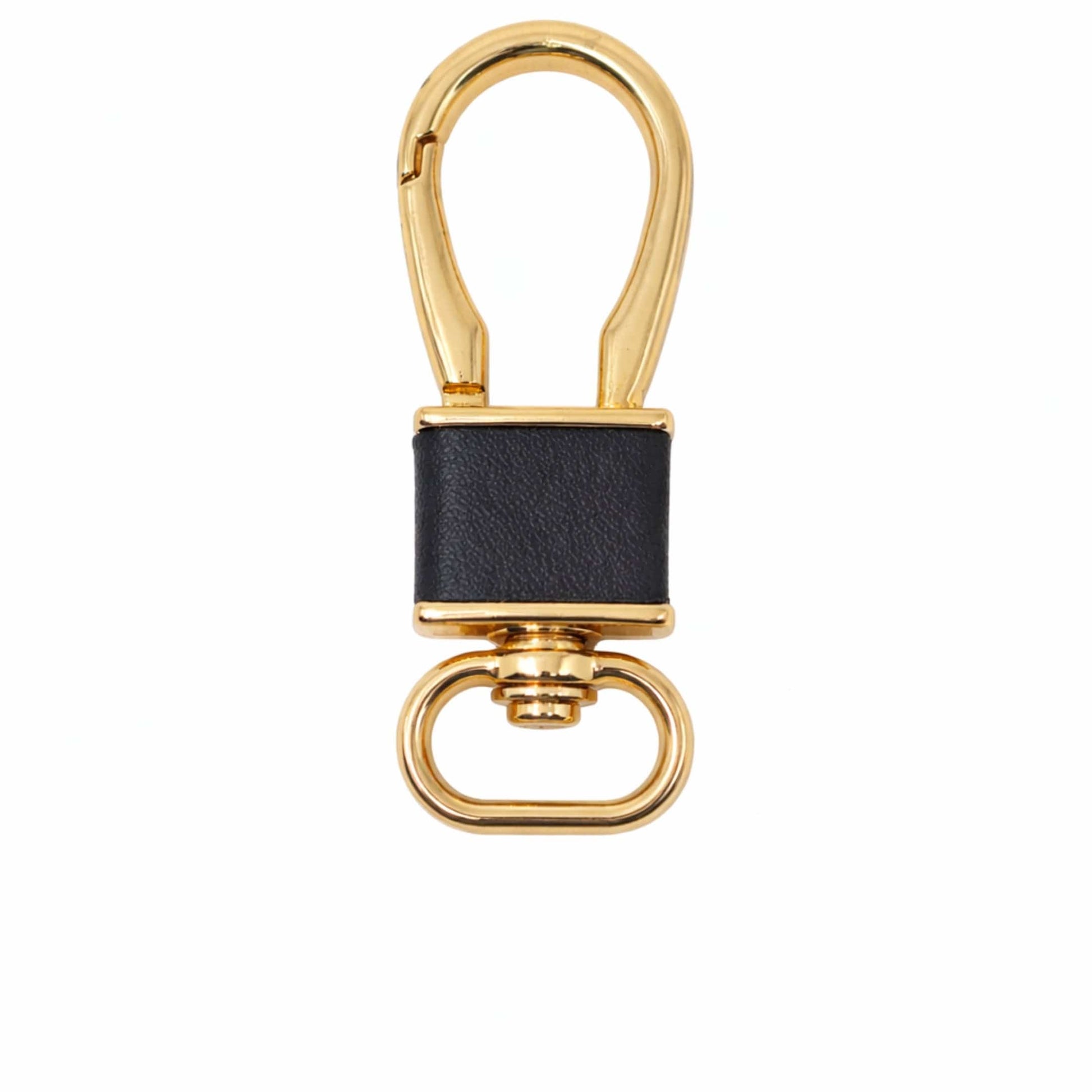 ROYAL GRIP LEATHER - GOLD & BLACK - Stainless Steel Keychain for Men & Boy - THE MEN THING