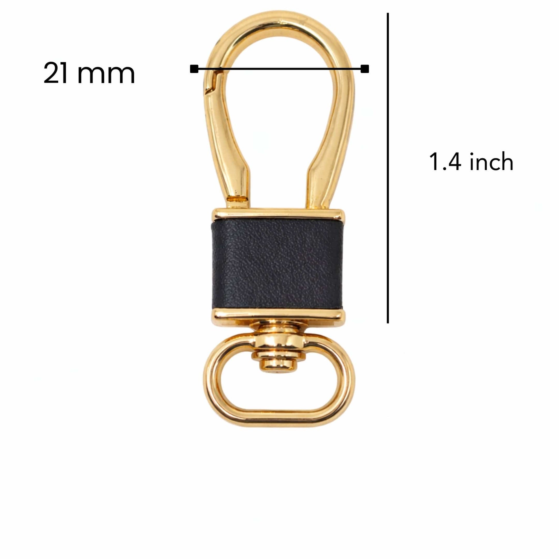 ROYAL GRIP LEATHER - GOLD & BLACK - Stainless Steel Keychain for Men & Boy - THE MEN THING
