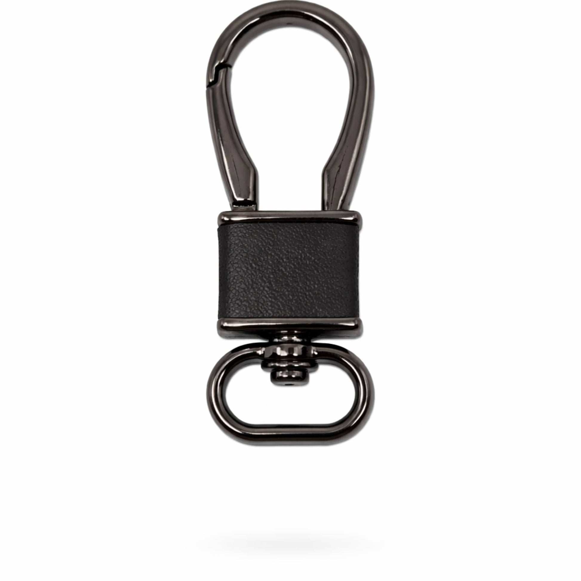 ROYAL GRIP LEATHER - GUNMETAL BLACK - Stainless Steel Keychain for Men & Boy - THE MEN THING