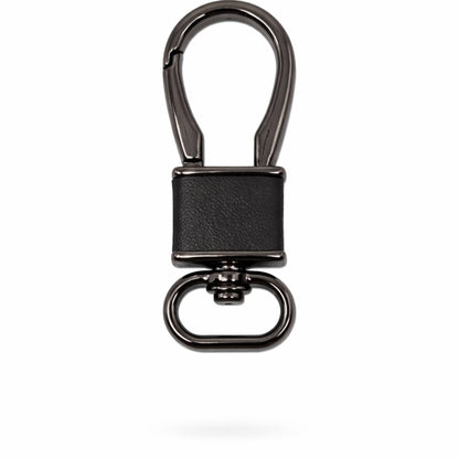 ROYAL GRIP LEATHER - GUNMETAL BLACK - Stainless Steel Keychain for Men & Boy - THE MEN THING