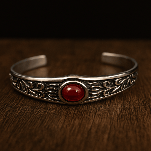 ROZAEL CREST - Pure Stainless Steel Open Bangle Bracelet (Adjustable) for Men & Boys