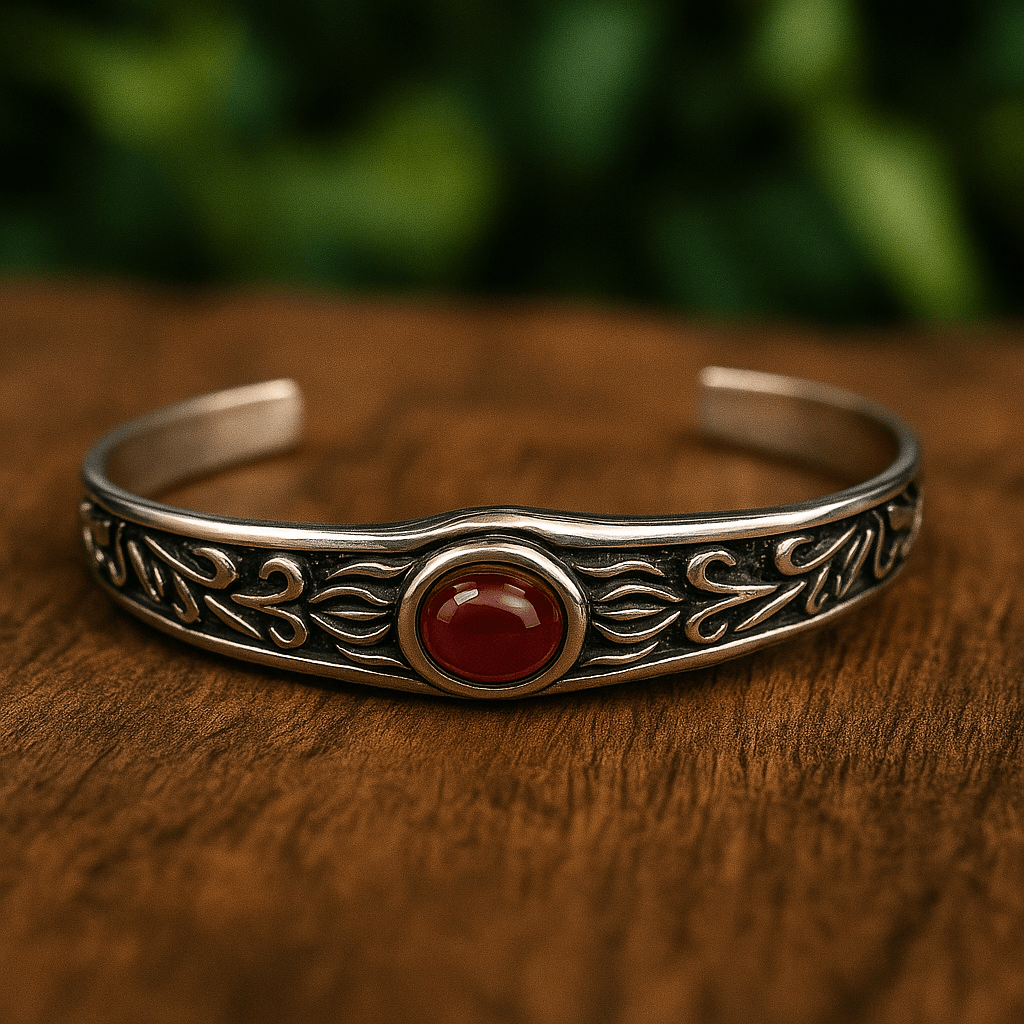 ROZAEL CREST - Pure Stainless Steel Open Bangle Bracelet (Adjustable) for Men & Boys - THE MEN THING