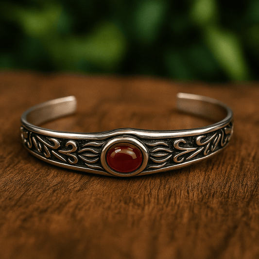 ROZAEL CREST - Pure Stainless Steel Open Bangle Bracelet (Adjustable) for Men & Boys - THE MEN THING