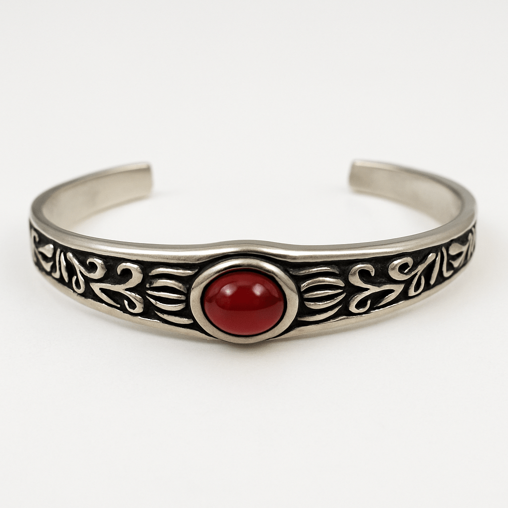 ROZAEL CREST - Pure Stainless Steel Open Bangle Bracelet (Adjustable) for Men & Boys - THE MEN THING