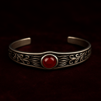 ROZAEL CREST - Pure Stainless Steel Open Bangle Bracelet (Adjustable) for Men & Boys - THE MEN THING