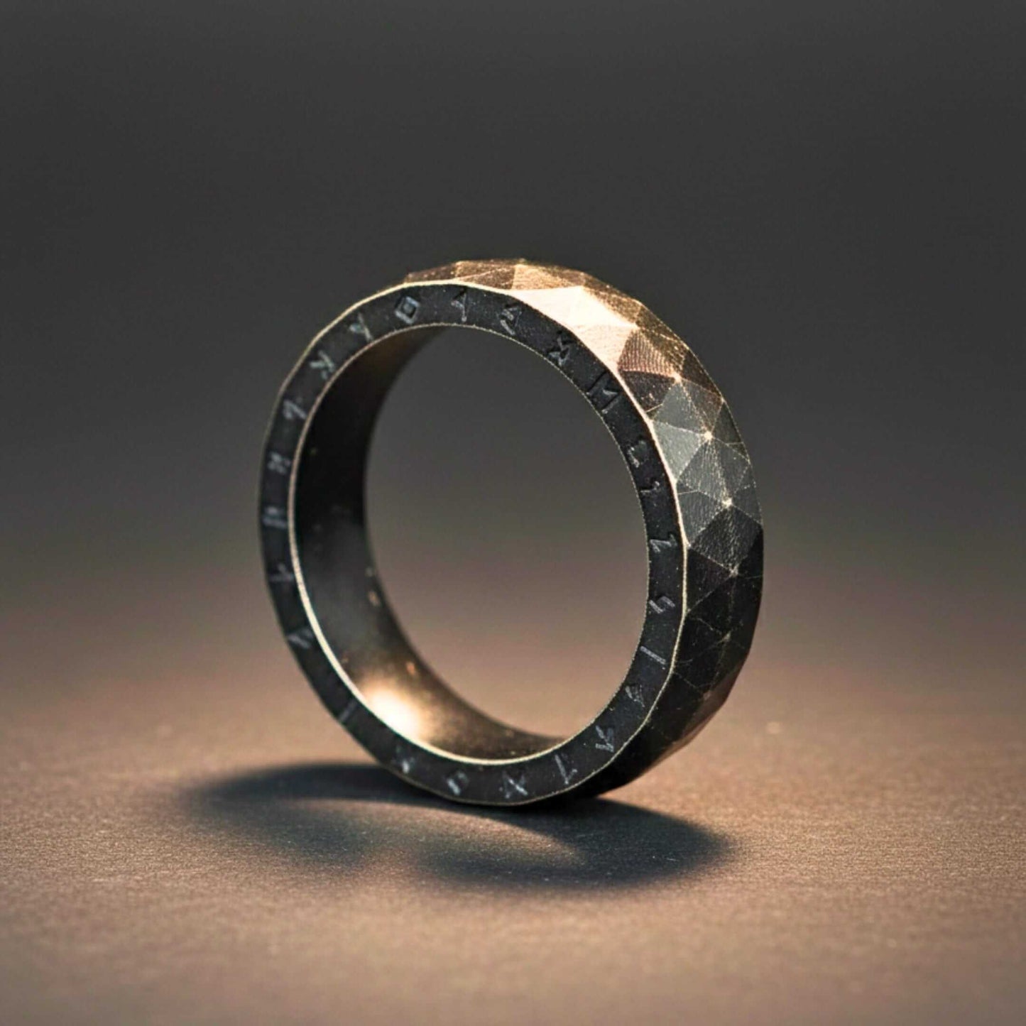 RUNEFORGE RAW - Oxidized Black - Pure Stainless Steel Men’s Ring for Men & Boys (Size : 18-22-27) - THE MEN THING