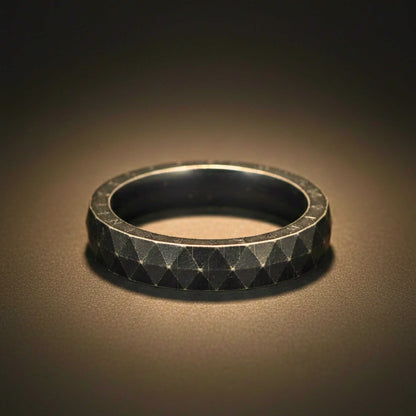 RUNEFORGE RAW - Oxidized Black - Pure Stainless Steel Men’s Ring for Men & Boys (Size : 18-22-27) - THE MEN THING