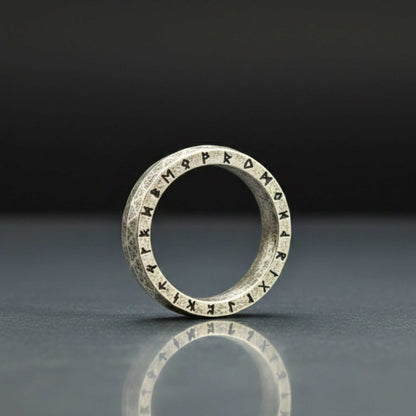 RUNEFORGE RAW - Oxidized Steel - Pure Stainless Steel Men’s Steel - Plated Ring (Size : 22-27) — Rings for Men | THE MEN THING