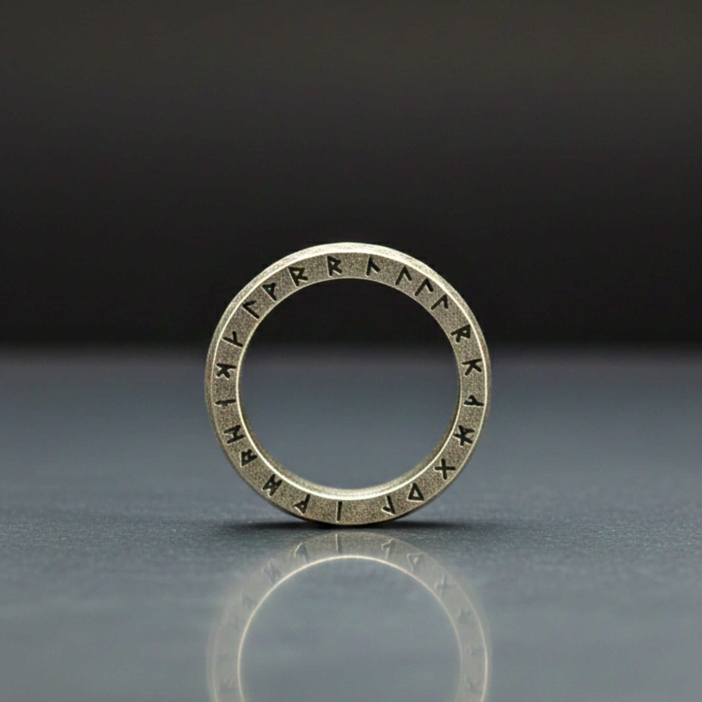 RUNEFORGE RAW - Oxidized Steel - Pure Stainless Steel Men’s Steel - Plated Ring (Size : 22-27) — Rings for Men | THE MEN THING