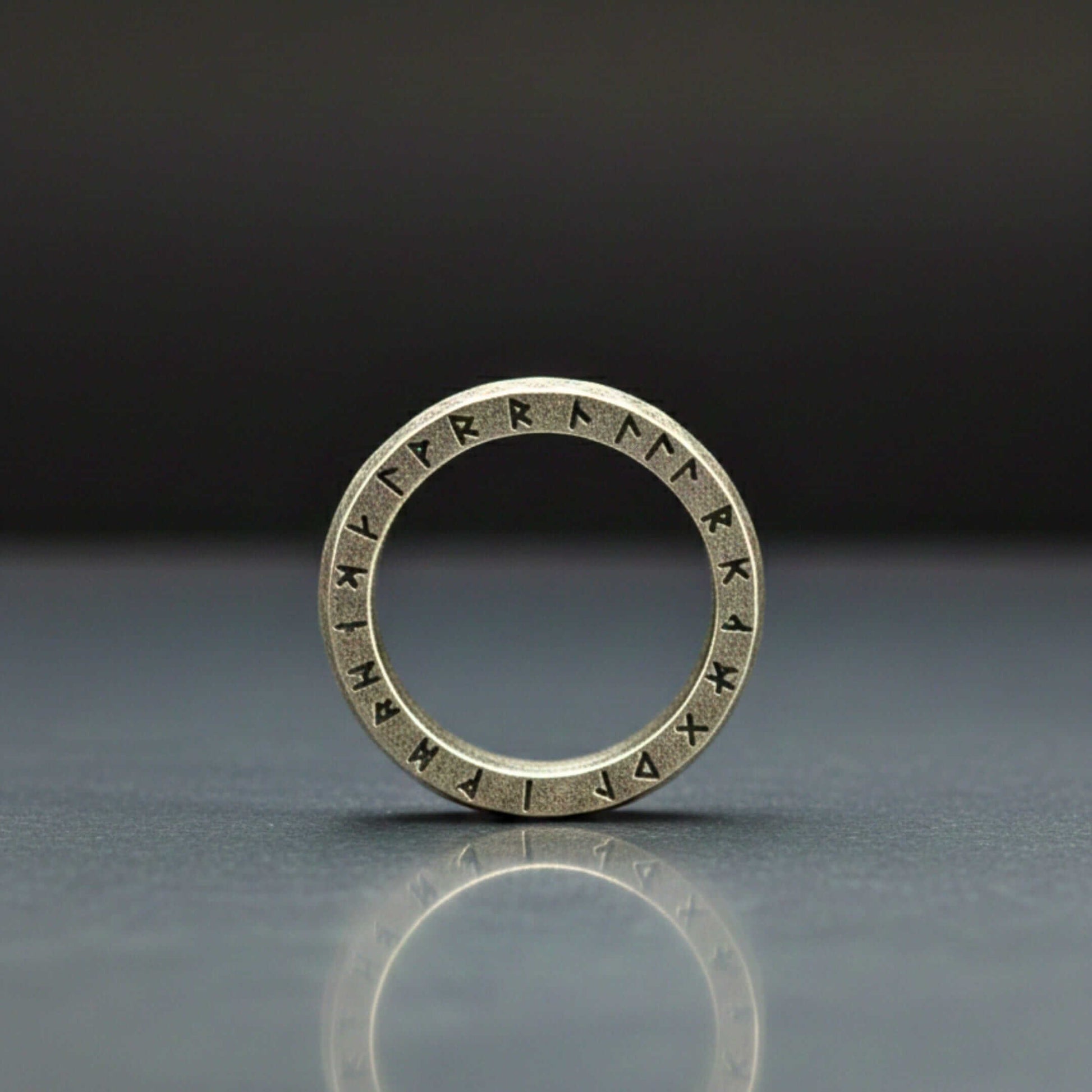 RUNEFORGE RAW - Oxidized Steel - Pure Stainless Steel Men’s Steel - Plated Ring (Size : 22-27) — Rings for Men | THE MEN THING