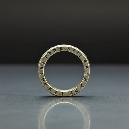 RUNEFORGE RAW - Oxidized Steel - Pure Stainless Steel Men’s Steel - Plated Ring (Size : 22-27) — Rings for Men | THE MEN THING