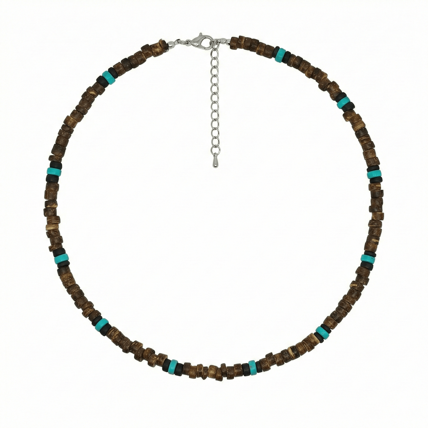 RUSTIC WAVE - 8 mm Beaded Necklace for Men and Boys (20 inches with adjustable cable chain) - THE MEN THING