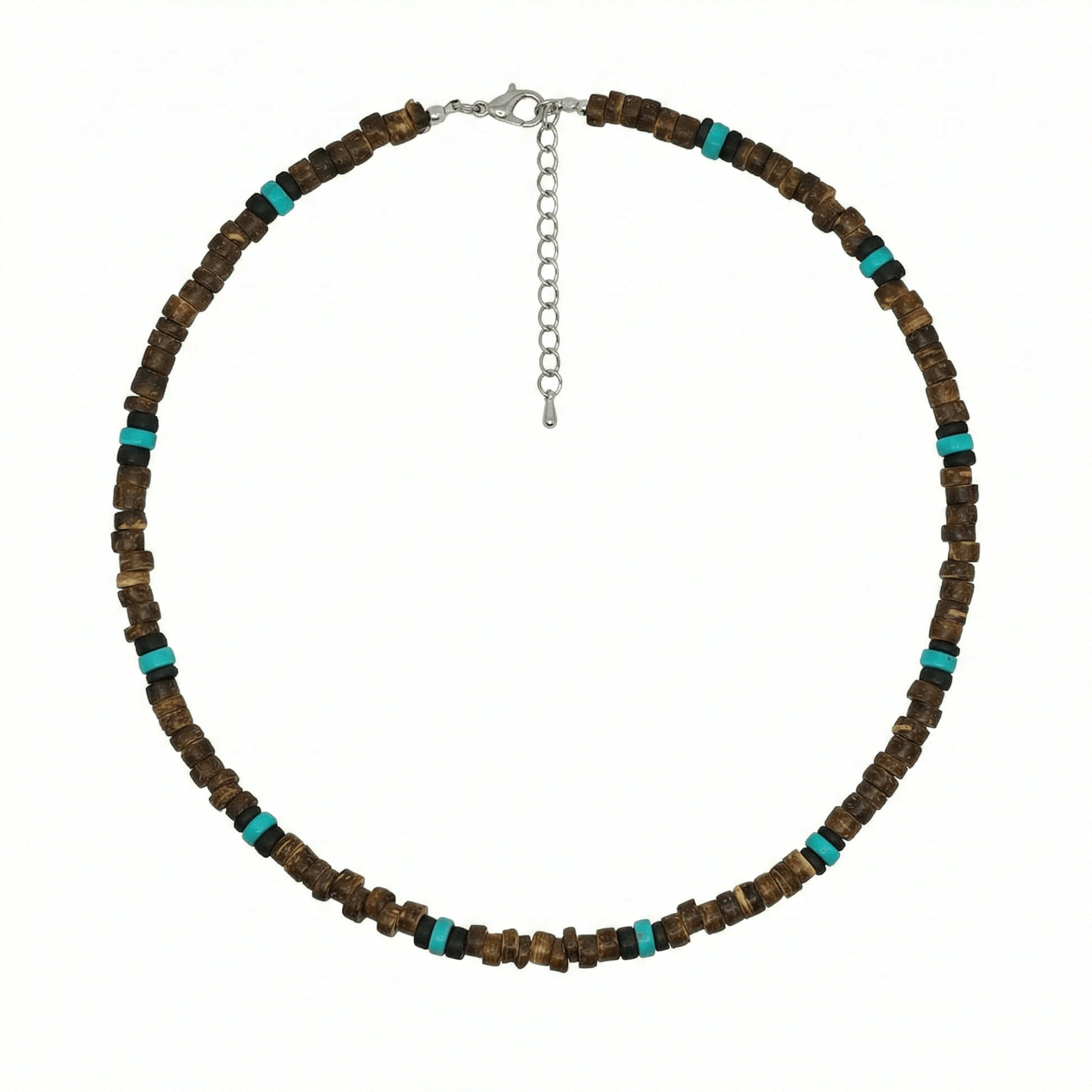 RUSTIC WAVE - 8 mm Beaded Necklace for Men and Boys (20 inches with adjustable cable chain) - THE MEN THING