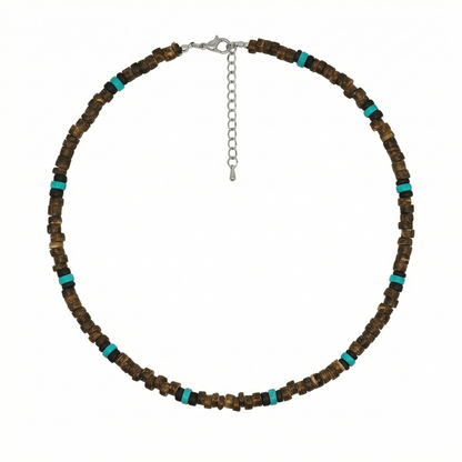 RUSTIC WAVE - 8 mm Beaded Necklace for Men and Boys (20 inches with adjustable cable chain) - THE MEN THING