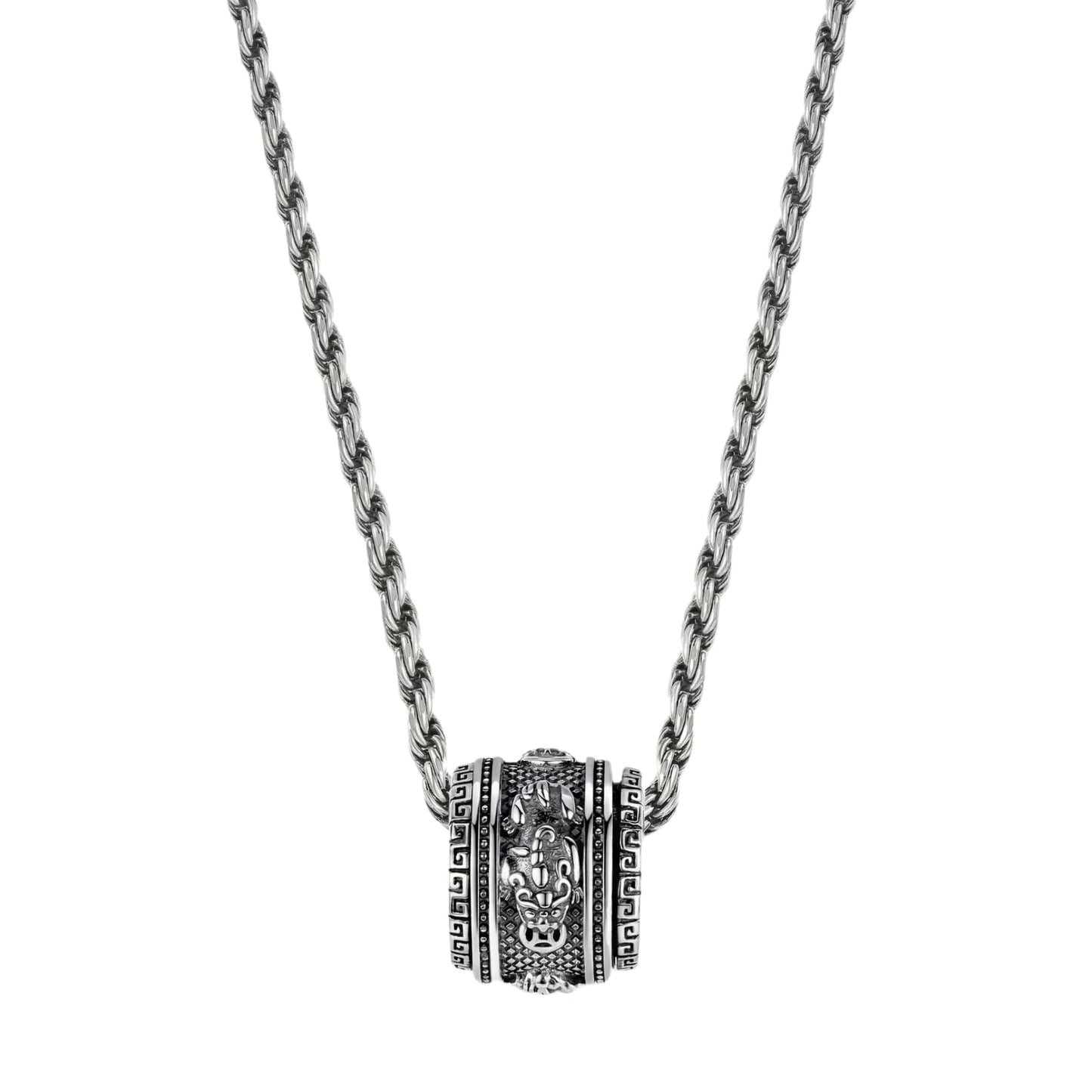 RYXION TITAN - 13mm Titanium Steel Pendant with 21inch Twisted 3mm Chain for Men & Boys — SS Pendant/ Necklace for Men | THE MEN THING