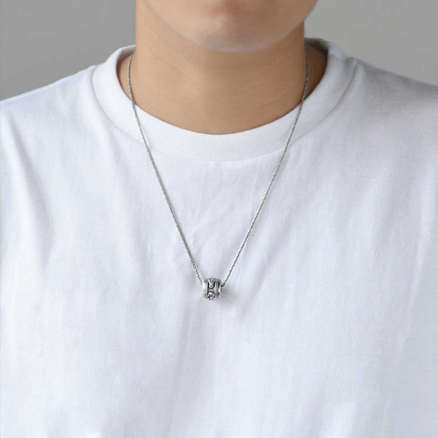 RYXION TITAN - 13mm Titanium Steel Pendant with 21inch Twisted 3mm Chain for Men & Boys — SS Pendant/ Necklace for Men | THE MEN THING