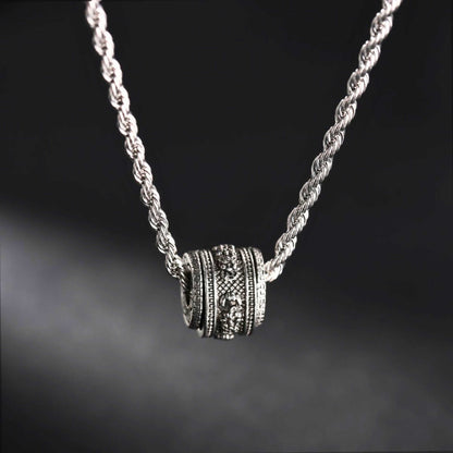 RYXION TITAN - 13mm Titanium Steel Pendant with 21inch Twisted 3mm Chain for Men & Boys — SS Pendant/ Necklace for Men | THE MEN THING