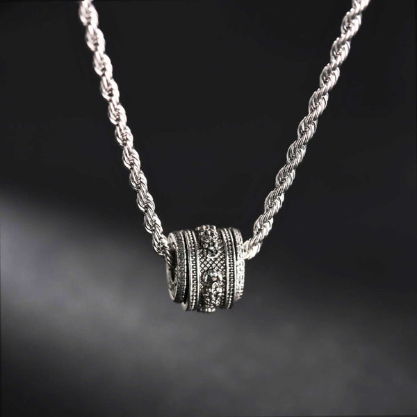 RYXION TITAN - 13mm Titanium Steel Pendant with 21inch Twisted 3mm Chain for Men & Boys