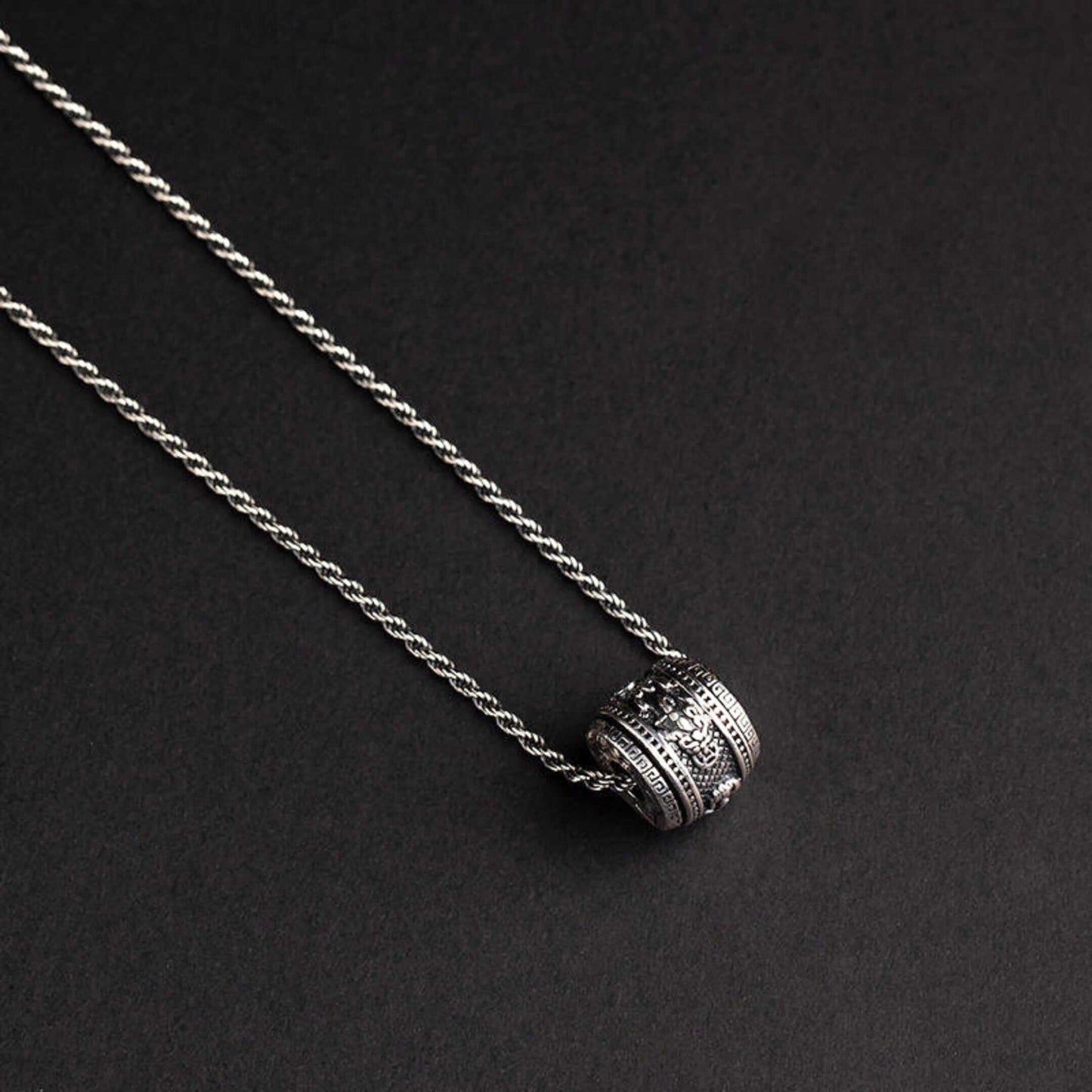 RYXION TITAN - 13mm Titanium Steel Pendant with 21inch Twisted 3mm Chain for Men & Boys — SS Pendant/ Necklace for Men | THE MEN THING