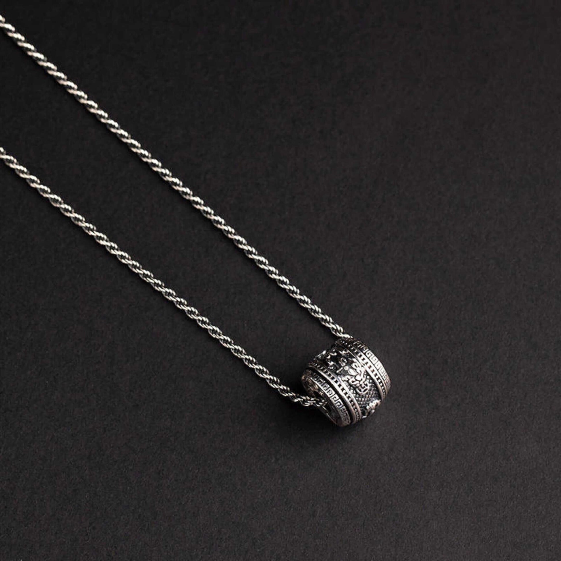 RYXION TITAN - 13mm Titanium Steel Pendant with 21inch Twisted 3mm Chain for Men & Boys — SS Pendant/ Necklace for Men | THE MEN THING