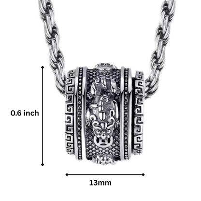RYXION TITAN - 13mm Titanium Steel Pendant with 21inch Twisted 3mm Chain for Men & Boys — SS Pendant/ Necklace for Men | THE MEN THING