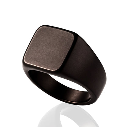 Royal Series - BLACK CODE RING - Pure Stainless Steel Men’s Steel-Plated Black Ring – Statement Luxury Jewelry (Size : 17-19-22) - THE MEN THING