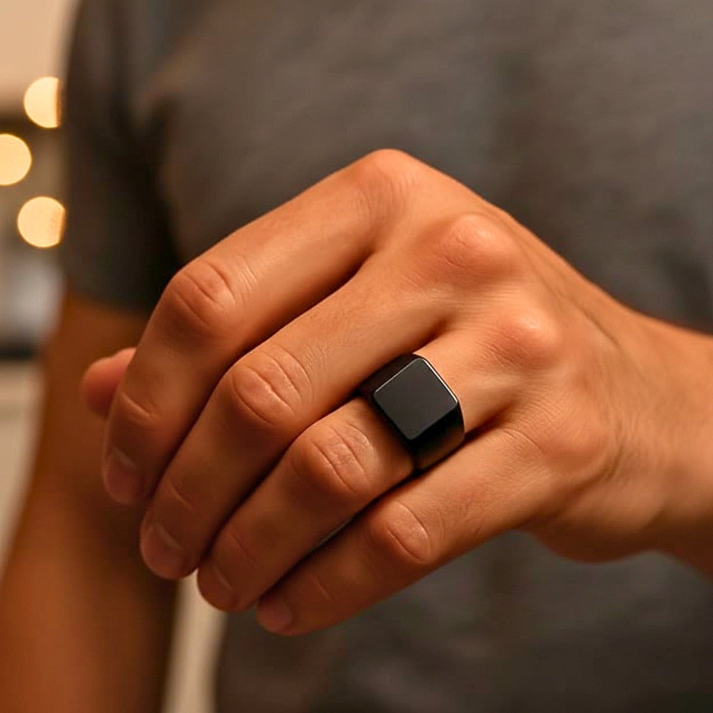 Royal Series - BLACK CODE RING - Pure Stainless Steel Men’s Steel-Plated Black Ring – Statement Luxury Jewelry (Size : 17-19-22) - THE MEN THING