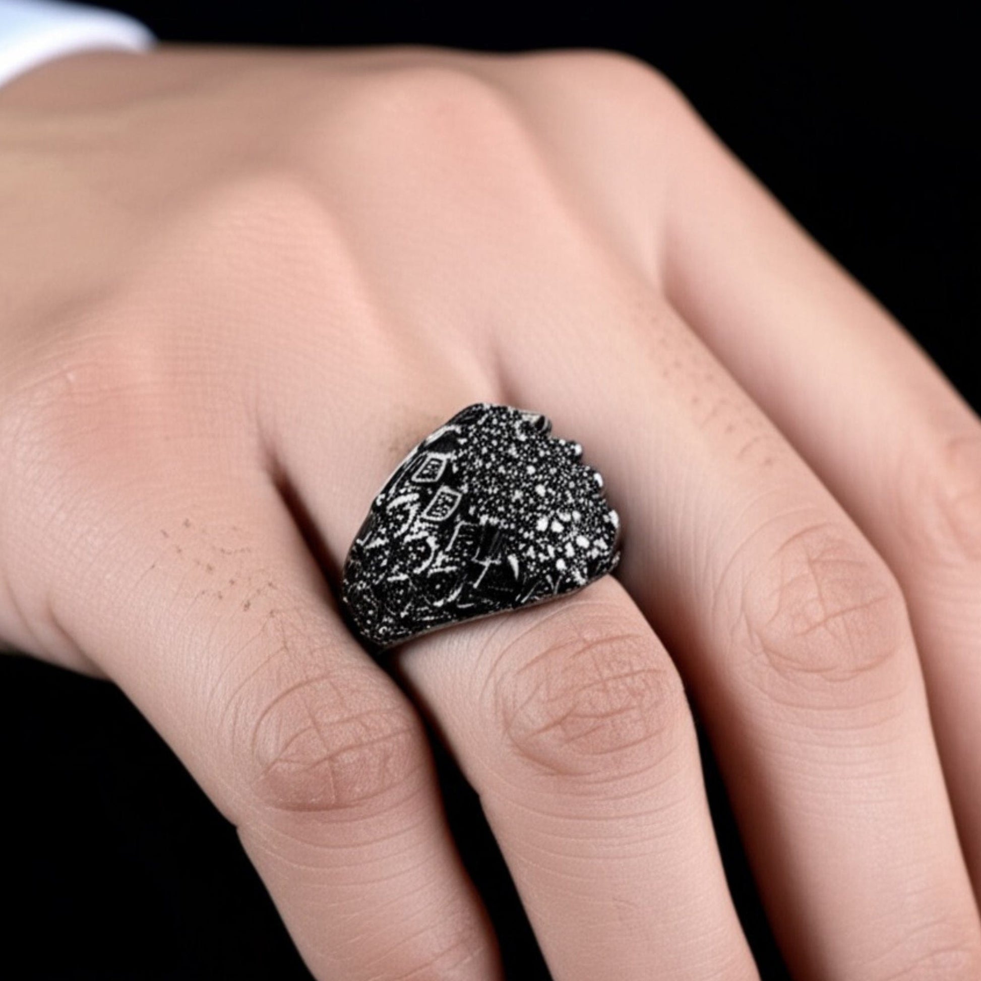 Royal Series - BLACK DOMINION RING - Pure Stainless Steel Men’s Black-Plated Ring – Statement Luxury Jewelry (Size : 19-21-23) - THE MEN THING
