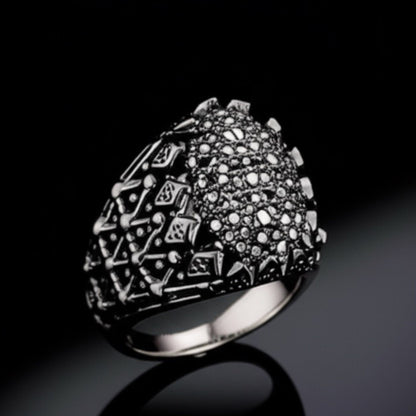 Royal Series - BLACK DOMINION RING - Pure Stainless Steel Men’s Black-Plated Ring – Statement Luxury Jewelry (Size : 19-21-23) - THE MEN THING