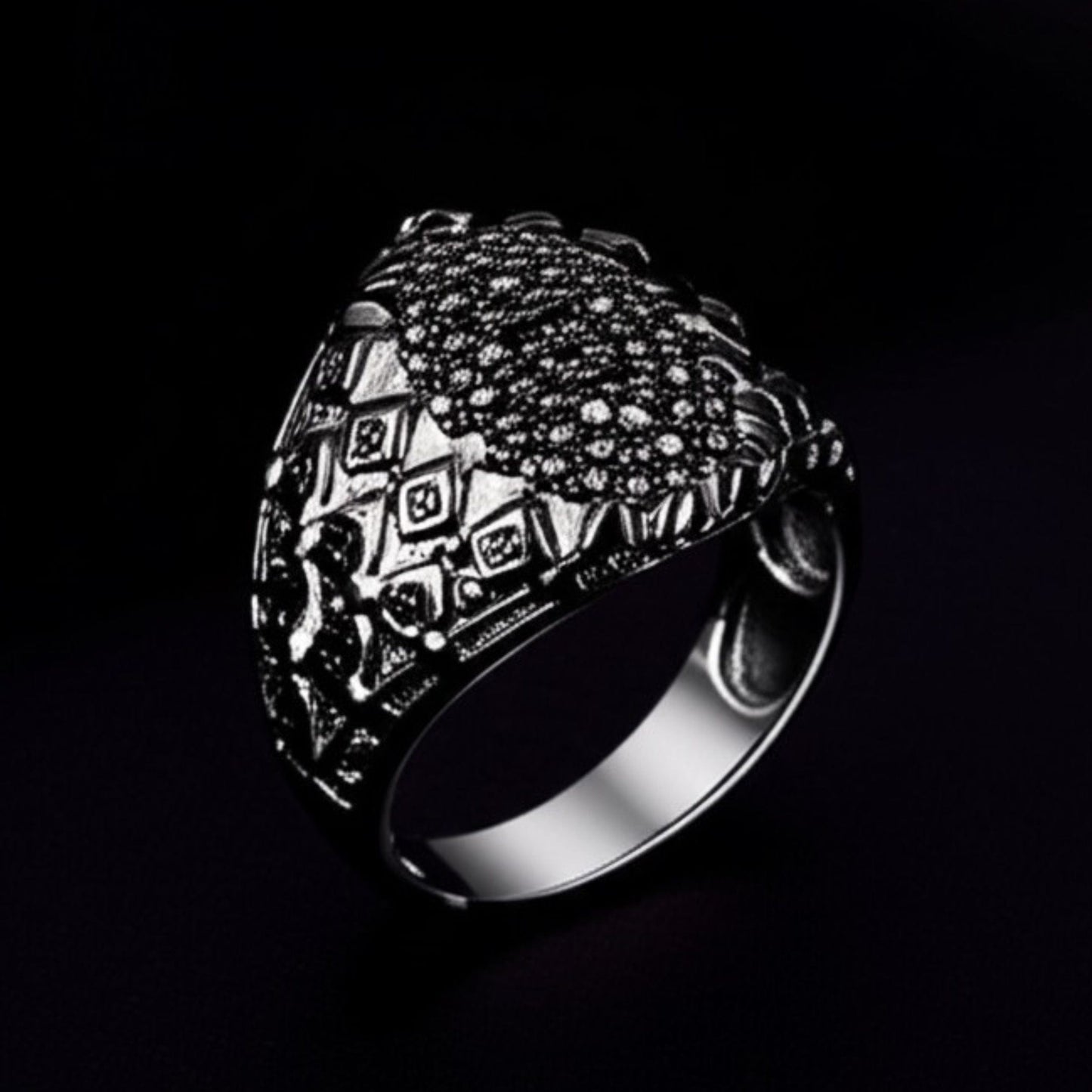Royal Series - BLACK DOMINION RING - Pure Stainless Steel Men’s Black-Plated Ring – Statement Luxury Jewelry (Size : 19-21-23) - THE MEN THING