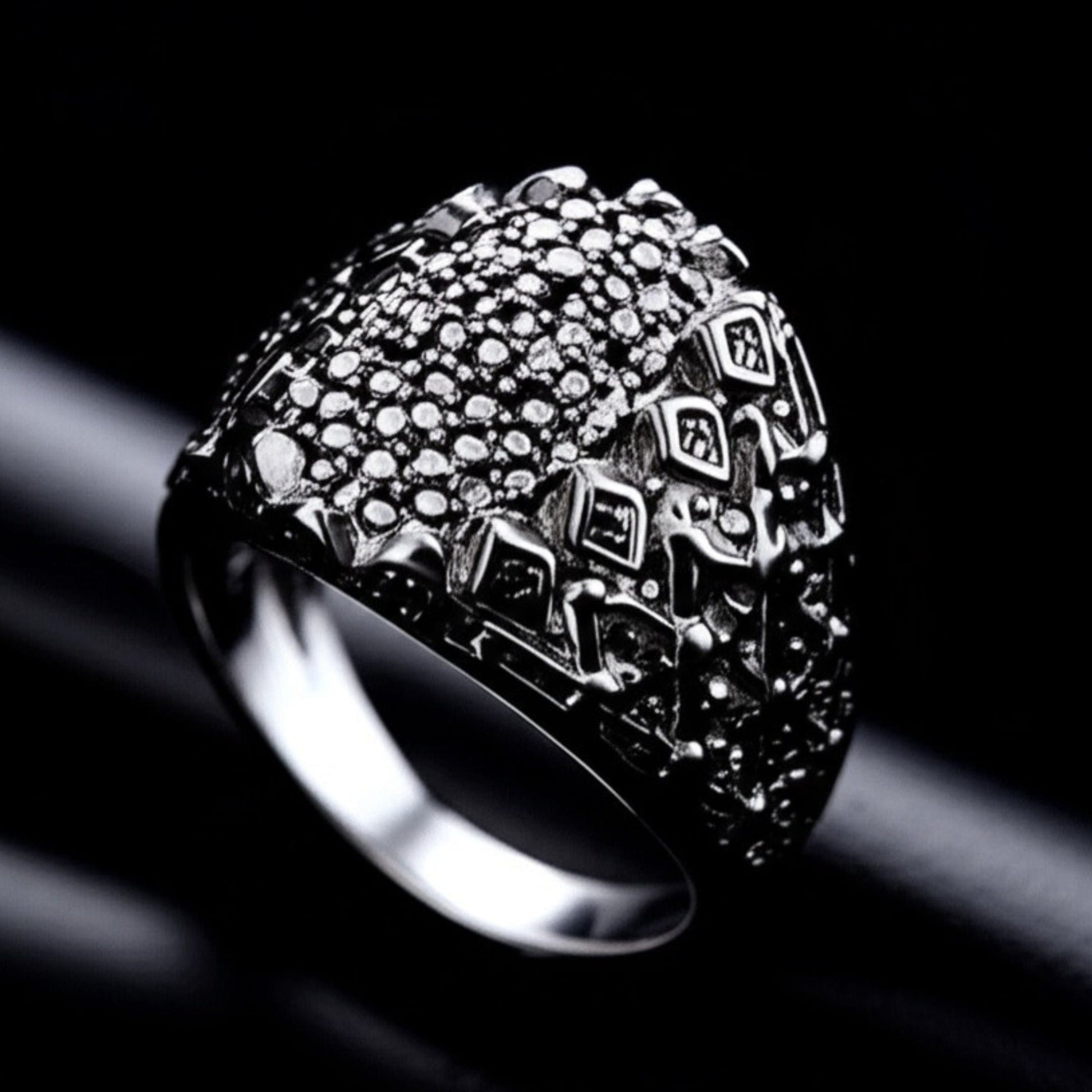 Royal Series - BLACK DOMINION RING - Pure Stainless Steel Men’s Black-Plated Ring – Statement Luxury Jewelry (Size : 19-21-23) - THE MEN THING