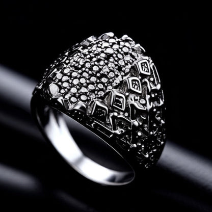 Royal Series - BLACK DOMINION RING - Pure Stainless Steel Men’s Black-Plated Ring – Statement Luxury Jewelry (Size : 19-21-23) - THE MEN THING