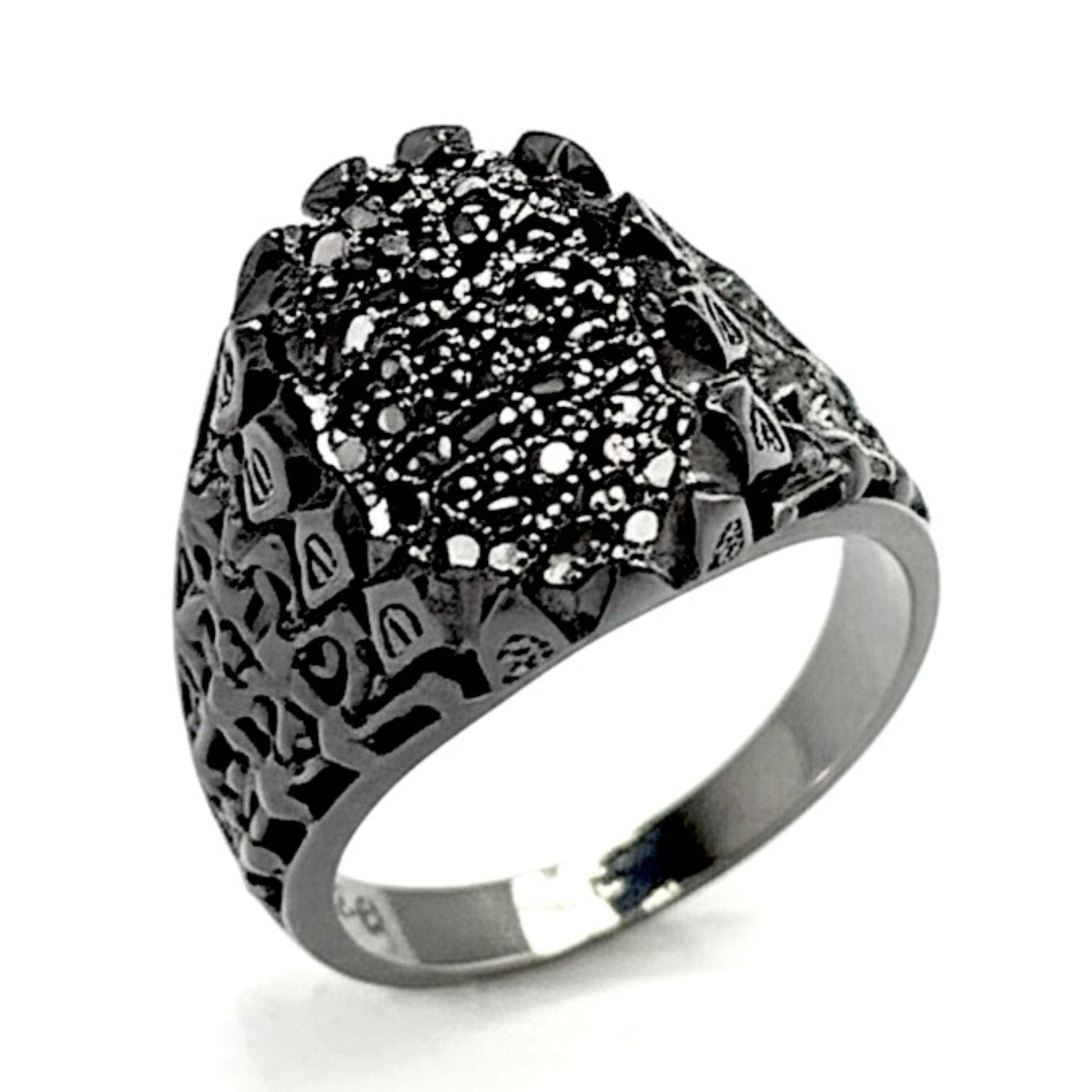 Royal Series - BLACK DOMINION RING - Pure Stainless Steel Men’s Black-Plated Ring – Statement Luxury Jewelry (Size : 19-21-23) - THE MEN THING