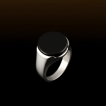 Royal Series - BLACK ECLIPSE REGENT - Pure Stainless Steel Men’s Steel-Plated Ring – Statement Luxury Jewelry (Size : 22-25-27) - THE MEN THING