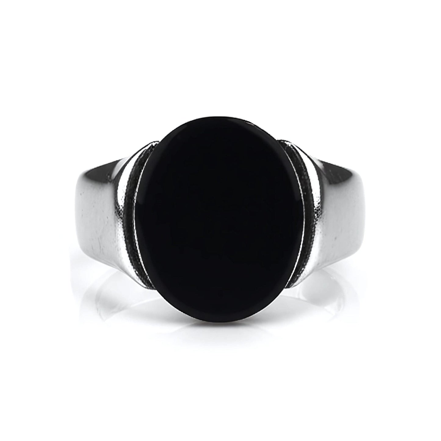 Royal Series - BLACK ECLIPSE REGENT - Pure Stainless Steel Men’s Steel-Plated Ring – Statement Luxury Jewelry (Size : 22-25-27) - THE MEN THING