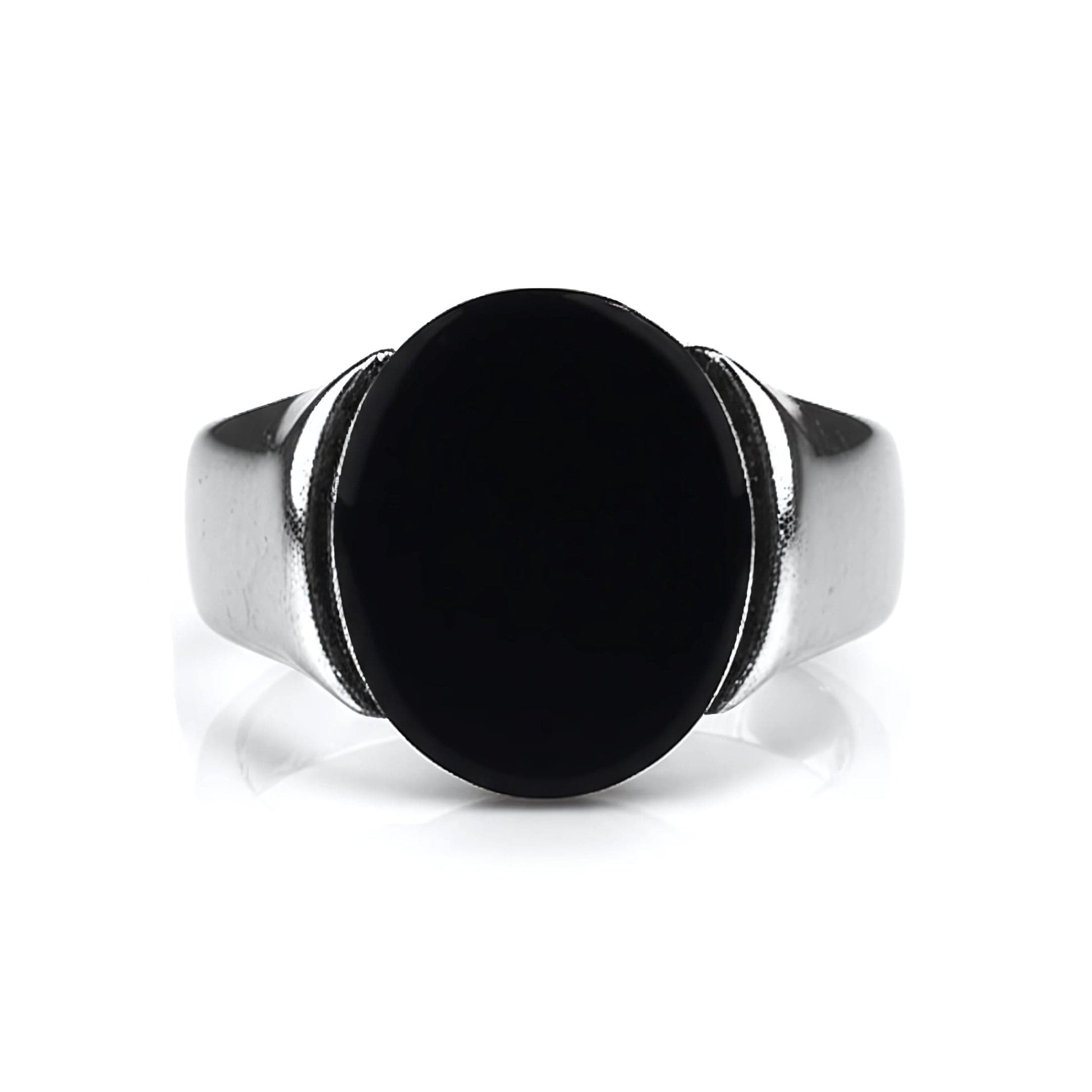 Royal Series - BLACK ECLIPSE REGENT - Pure Stainless Steel Men’s Steel-Plated Ring – Statement Luxury Jewelry (Size : 22-25-27) - THE MEN THING