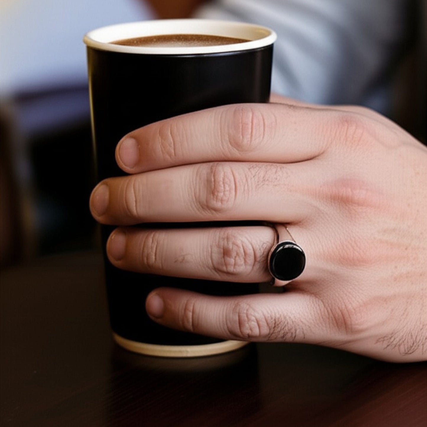 Royal Series - BLACK ECLIPSE REGENT - Pure Stainless Steel Men’s Steel-Plated Ring – Statement Luxury Jewelry (Size : 22-25-27) - THE MEN THING