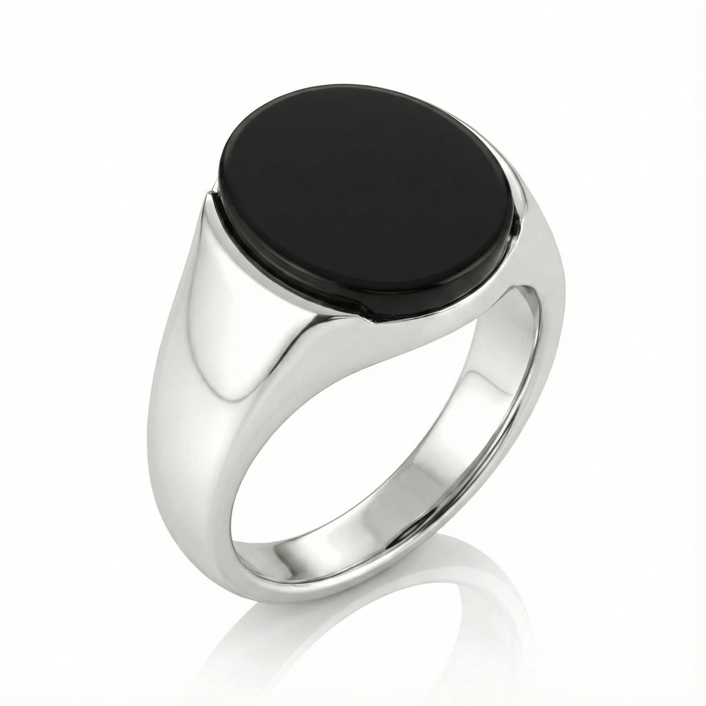 Royal Series - BLACK ECLIPSE REGENT - Pure Stainless Steel Men’s Steel-Plated Ring – Statement Luxury Jewelry (Size : 22-25-27) - THE MEN THING